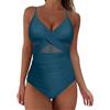 Generic Costume da Bagno Intero Donna Sexy - Costumi Bikini Un Pezzo Scollo a U Eleganti Strisce Colorate Push Up Imbottito Costumi Interi Curvy Cross Spiaggia Beachwear