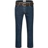 Wrangler Texas Jeans Elasticizzati da Uomo con Cintura in Nero o Marrone (W48/L34, Darkstone + Cintura Marrone)