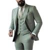 MZYFDC Abito Uomo Completo da Uomo Slim Fit Verde Salvia da 3 Pezzi (Giacca + Gilet + Pantaloni), Smoking da Sposo, Blazer da Cerimonia, Blazer da Festa.(XL)