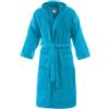 Bassetti Accappatoio Uomo Donna con Cappuccio Spugna di Puro Cotone 360 gr/m² (L 50/52 Turchese T5)