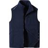Gefomuofe Gilet in pile da uomo, foderato, gilet invernale da lavoro, in pile, Full Zipp, gilet invernale, spesso, antivento, tinta unita, traspirante, Blu marino, 4XL