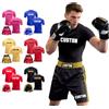 Generico Personalizzata Pantaloncini Muay Thai per Uomo e Donna con Testo Maglietta Boxing uniforme per Arti Marziali MMA Cage Fighting Gym Training (IT, Testo, Taglia unica, Regular, Regular, Bambino)