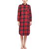 DSKK Camicia da Notte da Donna Cotone Flanella Maniche Lunghe Plaid Scozzese Pigiama Abbottonato Pigiama da Donna (4#,XL)