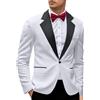RUMAOZIA Sakko - Giacca da uomo alla moda, elegante smoking, morbida, leggera, sottile, da uomo, giacca sportiva, moderna, vestibilità regolare, bianco, 3XL