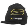 Tubertini Visoe 2 Berretto Invernale Uomo in Maglia con Visiera e Logo, Taglia Unica. Nero Giallo
