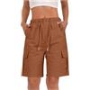 Generico Pantaloni da Lavoro Donna Multitasche Bermuda Estivi Cargo Pantaloncini Vita Elastica Leggeri Shorts Escursionismo Casual Esterno Pantaloni Corti per Viaggi Escursioni con 4 Tasche