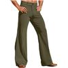 RUMAOZIA Cord Pantaloni da uomo svasati anni '70, pantaloni a zampa anni '70, per carnevale, discoteca, morbidi, casual, alla moda, per carnevale, feste a tema, costume hippie, O verde, XL