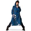 Rainkiss Poncho antipioggia da donna giapponese Blossom Rain Poncho giapponese Blossom blu bianco giallo - ONESIZE, Blu, Einheitsgröße Große Größen Tall