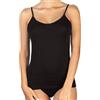 EGI Canotta da Donna in Micromodal con Spallina Sottile Liscia (5/L, Nero)