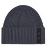 Armani Exchange Box Logo Beanie Berretto, Ardesia Scuro, Taglia Unica Uomo