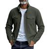 Generico Giubbotto Uomo Primaverile Giacca Casual Invernale in Velluto a Coste con Colletto Rialzato e Tasche Autunno (Army Green, XL)