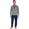 Corredocasa Pigiama Uomo in Pile Coral - Pigiama Invernale Morbido e Caldo in Tessuto Soffice, Due Pezzi Lungo- Ideale per la Notte e la Casa (IT, Testo, XL, Regular, Regular, Grigio)