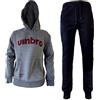 New Age Performance NewAge tuta uomo in felpa con cappuccio UMBRO art. 30121 (grigio/blu, M)