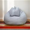 HORLSKI Grandi Pouf Per Interni ed Esterni Pouf da Gaming per Adulti Resistente all'Acqua Forma di Pera in Poliestere Senza Imbottitura per Soggiorno Giardino, Grigio, 90 * 110 cm