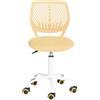 Homy Casa Sedia da Scrivania Regolabile Girevole da Ufficio con Sedile in Tessuto Sedia Ergonomica da Lavoro senza Braccioli (Tessuto Giallo)