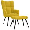 vidaXL Poltrona Relax con Sgabello in Velluto Giallo Senape