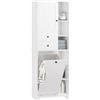 SoBuy Mobile Bagno Con Cesto Portabiancheria, 6 Ripiani, 60x37x171 Cm