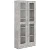 vidaXL Armadietto Vetrina Grigio Cemento 82,5x30,5x185,5cm Multistrato