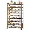 LONEU Scaffale Portascarpe Salvaspazio Slim, Scarpiera a 9 Ripiani in Bambù con Rotelle, Stretta e Alta, per Soggiorno e Camera da Letto (Color: A, Dimensioni: 90CM)