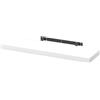 PALUPLUS Mensola Rettangolare da Parete in Legno MDF colore Bianco, Misura 100x23,5x4 cm, Ripiano Decorativo per Vasi e Oggetti, Libreria sospesa con staffe in metallo -007C -2,9