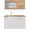 Vicco Cucina monoblocco R-Line, Rovere dorato/bianco, 140 cm mobili bicolore, PL Rovere, adatto a spazi piccoli, espandibile in modo modulare