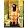XCPORA Fernando Botero Poster Bagno Donna grassa Wall Art Funny Canvas Painting Fernando Botero Stampe Immagini Creative per l'arredamento della casa 50x70cm Nessuna Cornice