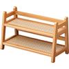 PawwJoy Scaffale portaoggetti a doppio strato, espositore per tazze da caffè, organizer per cucina, bagno, trucco, 39 x 18 x 29 cm, in legno