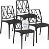 Tomaino - Sedia in Plastica Da Cucina Vague - Set 4 Sedie Plastica Impilabili Per Esterno e Interno - Sedie per Giardino, Soggiorno, Balcone o Bar - Nero
