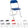 Marvin Sedia Pieghevole Imbottita Salvaspazio Portatile Richiudibile Da Interno Esterno Giardino Campeggio Ufficio Resistenti Ferro Leggere Colorate Comode Con Schienale Poggiapiedi (Blue)