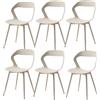Uderkiny Set di 6 sedie da pranzo, sedie da cucina, schienale cavo, gambe in ferro kaki, resistenti e durevoli, adatte per cucina/sala da pranzo/giardino/camera da letto (cachi, 6)