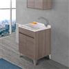 Inbagno Mobile Lavanderia con lavatoio in Resina Linea Way, L.59,3xP.49,8xH.85,5 cm, 3 colorazioni Disponibili, Include ASSE lavapanni e Kit sifone+piletta (Rovere Scuro)