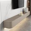 XDXINY Grande supporto per TV galleggiante, supporto a parete, scomparti multipli, supporto TV per soggiorno, camera da letto (kaki, 240 x 20 x 24 cm)