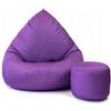 Slevobox Pouf Poltrona Sacco con Poggiapiedi Viola 112x82x82 cm - Pouf Sacco XXL da Esterno Impermeabile - Pratico e Facile da Trasportare - Bean Bag per Adulti e Bambini - Fodera Lavabile