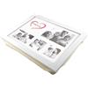 PrimoLiving P-793 - Vassoio da Ginocchio con Cuscino e Cornice, Colore: Bianco