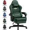 GTPLAYER Sedia da gioco, traspirante, sedia da ufficio, ergonomica, in tessuto di alta qualità, ergonomica, schienale regolabile a 160°, poggiapiedi estraibile, carico 180 kg,verde