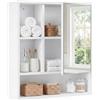 LIFEZEAL Armadietto da Parete per Bagno con Specchio, Mobile per Bagno con Mensola Regolabile e Rimovibile, Scomparto Aperto, Porta a Specchio, per Soggiorno, Ingresso, 55 x 16 x 61 cm (Bianco)