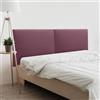 DHOME Testiera Imbottita Liscia in Similpelle Altezza 70CM Spessore 4cm e 8cm per Parete Acustica Testate Letto Pannello Fonoassorbente Camera da Letto (Rosso Vino, 220cm Dual, Spessore 8cm)