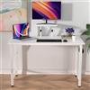 Rcynview Scrivania Computer, Tavolo da Ufficio Salvaspazio, Scrivanie con Staffa per Alzata Staccabile+1 ganci, 100x50cm Tavolo da Lavoro Facile da Montare, Adatto per Ufficio Soggiorno Cameretta, Bianco Desk