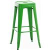 CLP Sgabello da bar Joshua I Sgabello da bar impilabile in metallo I Sgabello da bar con poggiapiedi I Altezza della seduta 76 cm I Sgabello impilabile, Colore:verde