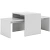 Vicco Set di tavolini Donat, Bianco, 100 x 48 cm 2 parti, per un utilizzo flessibile come tavoli singoli o combinati