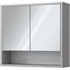 Vicco Specchio contenitore bagno Eliza, Grigio, 70 x 65 cm con 2 porte, adatto per montaggio a parete e combinabile con la serie Eliza