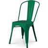 Kosmi - Sedia in metallo verde in stile industriale - Aspetto lucido