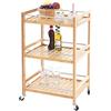Mendler Carrello portavivande portaoggetti Cucina Sala Pranzo Soggiorno HWC-D91 Legno Bambu 76x46x38cm
