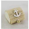 DLM Bomboniere DLM29077 (Kit 12 Pezzi) Scatolina Scatola Portaconfetti in Bambu Ancora Bianca Marinaio Mare bambù Confettata Segnaposto bomboniera Regalo