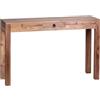 FineBuy Tavolo Consolle Legno Massello Acacia 120 x 70 x 40 cm | Credenza con Un Cassetto Stile Country | Tavolo da Toletta Prodotto Naturale