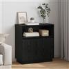 HETFTJN Mobile Bar con LED per Soggiorno Credenza Soggiorno Moderna in Legno Ingegnerizzato Rovere Nero 71x34,5x75 cm con Porta Scorrevole Illuminazione Integrata e Ripiani Regolabili