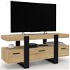 IDMarket - Porta TV PHOENIX legno nero con cassetti