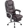 CLP Sedia Ufficio Pacific In Similpelle I Poltrona Studio Carico Max 150 KG I Sedia Pc Imbottita E Regolabile, Colore:marrone