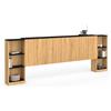 IDMarket - Cabecero extensible CATBA con almacenamiento deslizante para camas de 140 y 160 CM de madera y negras