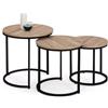 IDMarket - Set di 3 tavolini rotondi DETROIT 35/40/45 design industriale